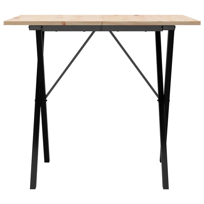 Tavolo da Pranzo Telaio a X 90x90x75 cm Legno Pino e Acciaio 3282696