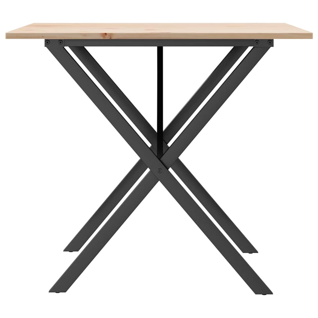 vidaXL Tavolo da Pranzo Telaio a X 90x90x75 cm Legno Pino e Acciaio