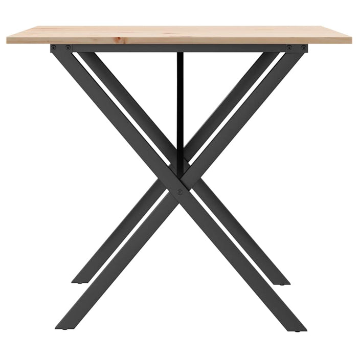 Tavolo da Pranzo Telaio a X 90x90x75 cm Legno Pino e Acciaio 3282696