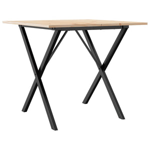 vidaXL Tavolo da Pranzo Telaio a X 90x90x75 cm Legno Pino e Acciaio