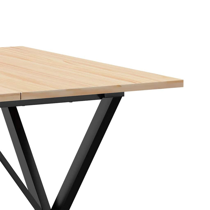 vidaXL Tavolo da Pranzo Telaio a X 90x90x75 cm Legno Pino e Acciaio