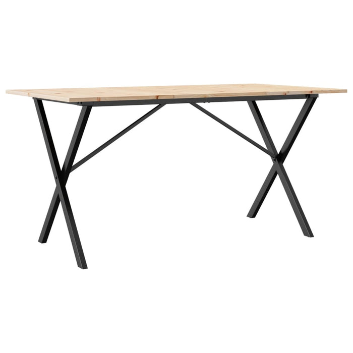 Tavolo da Pranzo Telaio a X 140x80x75 cm Legno Pino e Acciaio 3282698