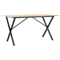 Tavolo da Pranzo Telaio a X 140x80x75 cm Legno Pino e Acciaio