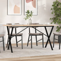 Tavolo da Pranzo Telaio a X 140x80x75 cm Legno Pino e Acciaio 3282698