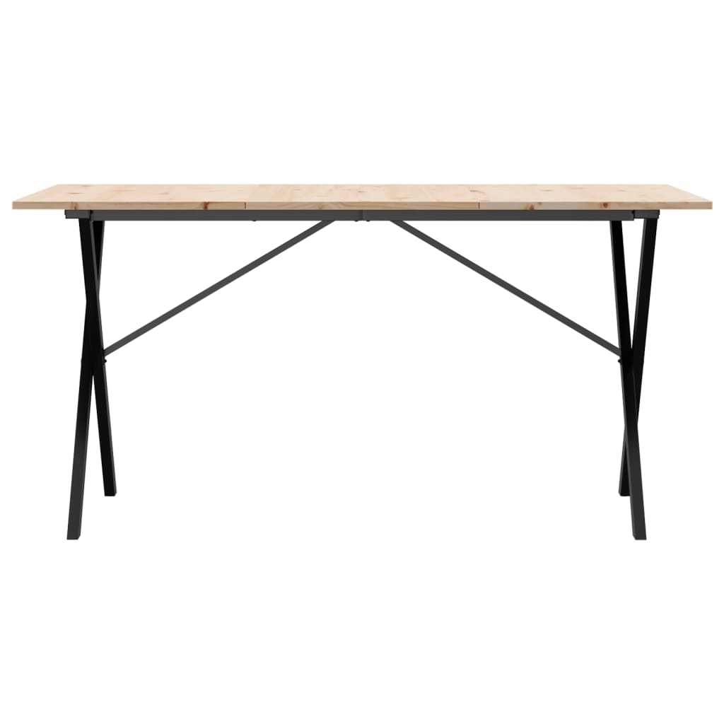 Tavolo da Pranzo Telaio a X 160x80x75 cm Legno Pino e Acciaio 3282699