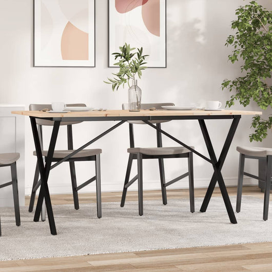 Tavolo da Pranzo Telaio a X 160x80x75 cm Legno Pino e Acciaio 3282699