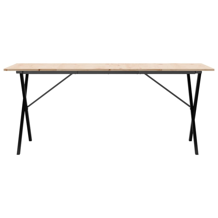 Tavolo da Pranzo Telaio a X 180x90x75 cm Legno Pino e Acciaio