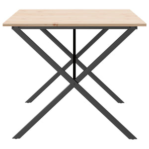 Tavolo da Pranzo Telaio a X 180x90x75 cm Massello Pino e Ghisa 3282700