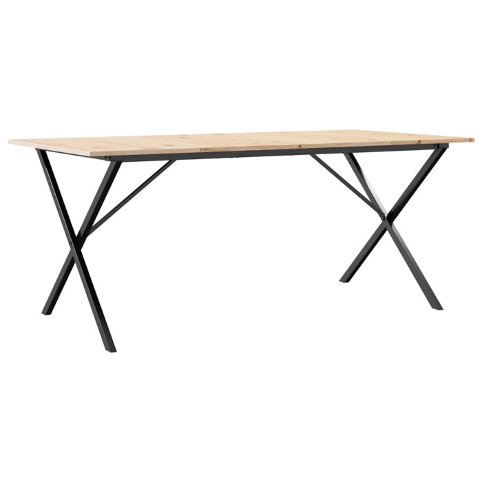 Tavolo da Pranzo Telaio a X 180x90x75 cm Legno Pino e Acciaio
