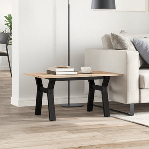 Tavolino da Salotto Telaio a Y-Tavolino da soggiorno 80x50x40 cm Legno Pino e Acciaio