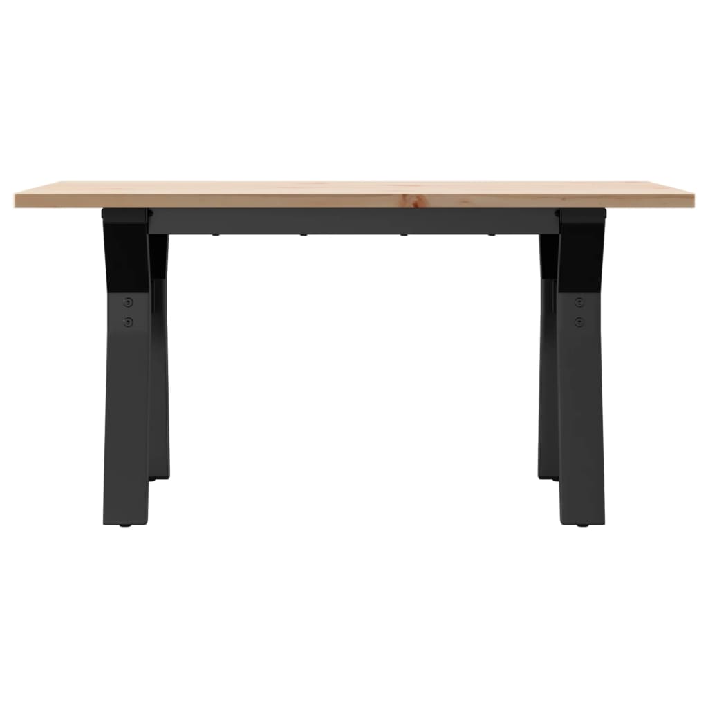 Tavolino da Salotto Telaio a Y 80x50x40 cm Legno Pino e Acciaio