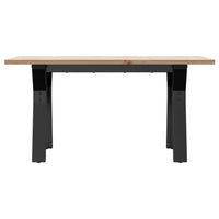 Tavolino da Salotto Telaio a Y 80x50x40 cm Legno Pino e Acciaio