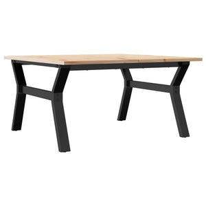 Tavolino da Salotto Telaio a Y-Tavolino da soggiorno 80x80x45 cm Legno Pino e Acciaio