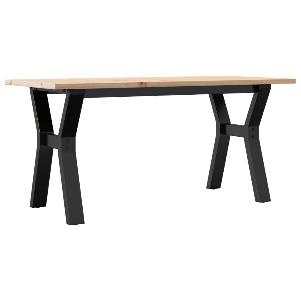 Tavolino Salotto Telaio a Y 100x50x45 cm Legno Pino e Acciaio