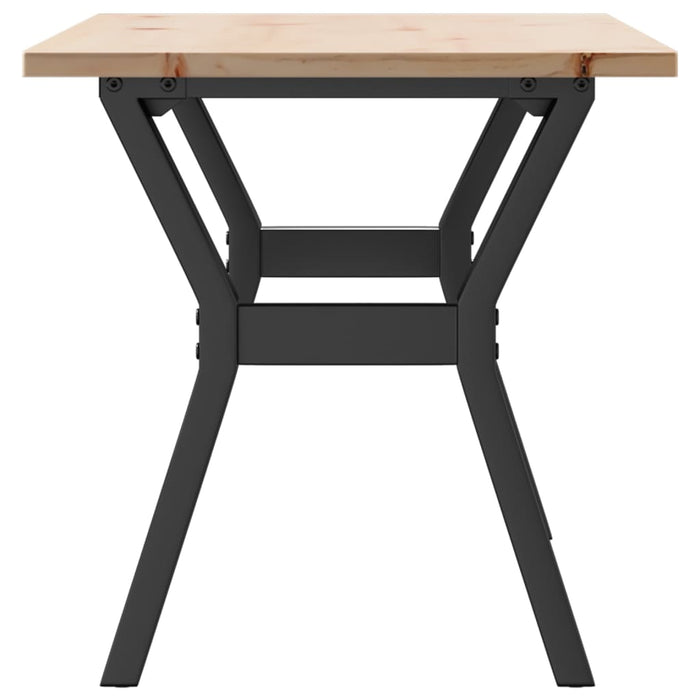 Tavolino Salotto Telaio a Y 100x50x45 cm Legno Pino e Acciaio