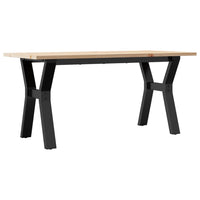 Tavolino Salotto Telaio a Y 100x50x45 cm Legno Pino e Acciaio