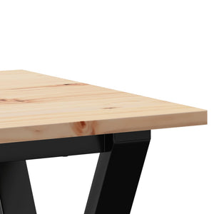 vidaXL Tavolo da Pranzo Telaio a Y 50x50x75 cm Legno Pino e Acciaio