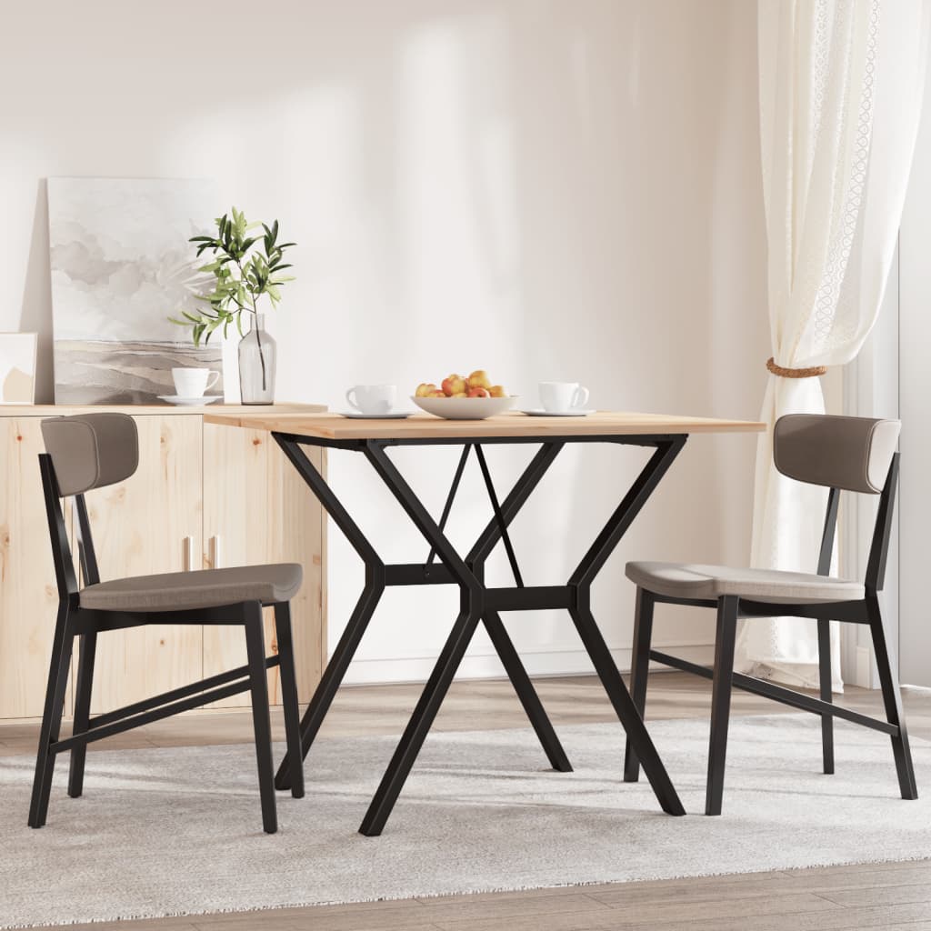 vidaXL Tavolo da Pranzo Telaio a Y 90x90x75 cm Legno Pino e Acciaio
