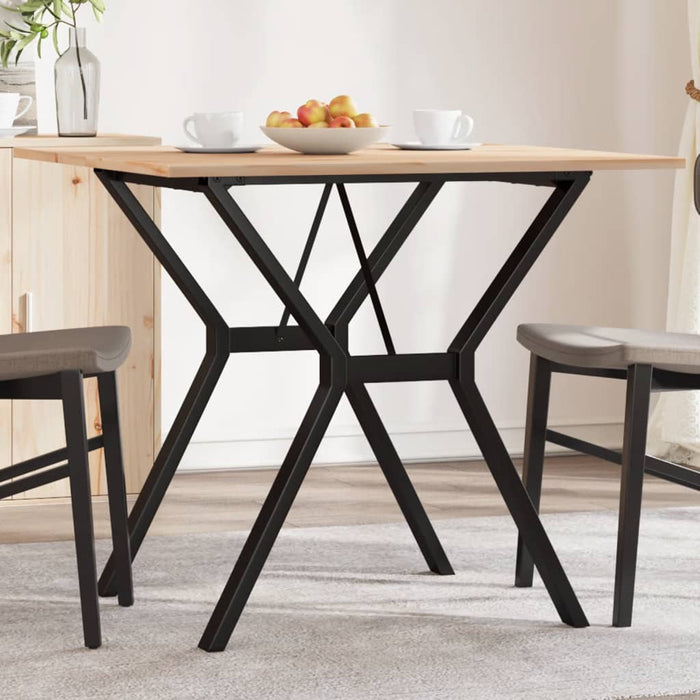 vidaXL Tavolo da Pranzo Telaio a Y 90x90x75 cm Legno Pino e Acciaio