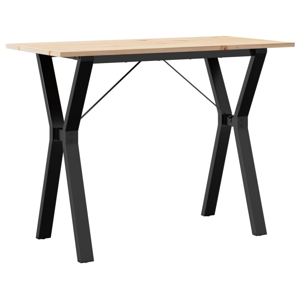 Tavolo da Pranzo Telaio a Y 100x50x75 cm Legno Pino e Acciaio 3282719