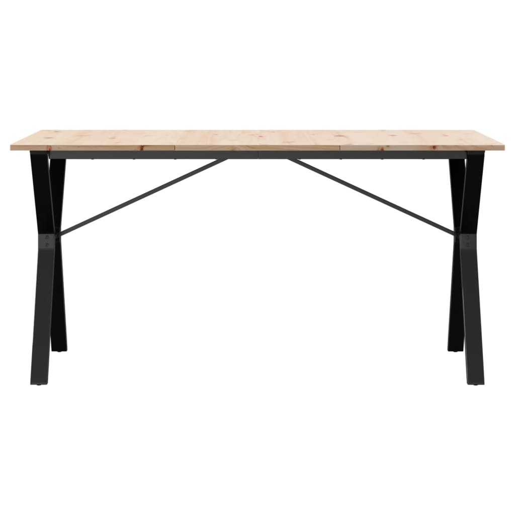 Tavolo da Pranzo Telaio a Y 140x80x75 cm Legno Pino e Acciaio 3282720
