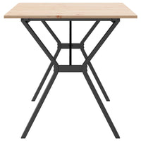 Tavolo da Pranzo Telaio a Y 140x80x75 cm Legno Pino e Acciaio 3282720