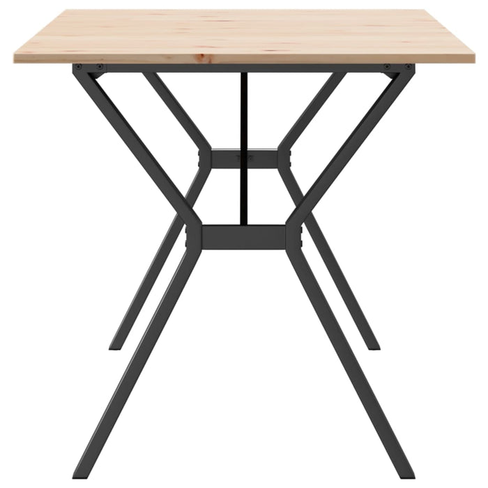 Tavolo da Pranzo Telaio a Y 140x80x75 cm Legno Pino e Acciaio 3282720
