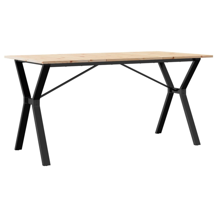 Tavolo da Pranzo Telaio a Y 140x80x75 cm Legno Pino e Acciaio 3282720
