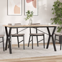 Tavolo da Pranzo Telaio a Y 140x80x75 cm Legno Pino e Acciaio 3282720