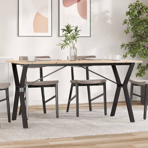 Tavolo da Pranzo Telaio a Y 140x80x75 cm Legno Pino e Acciaio 3282720