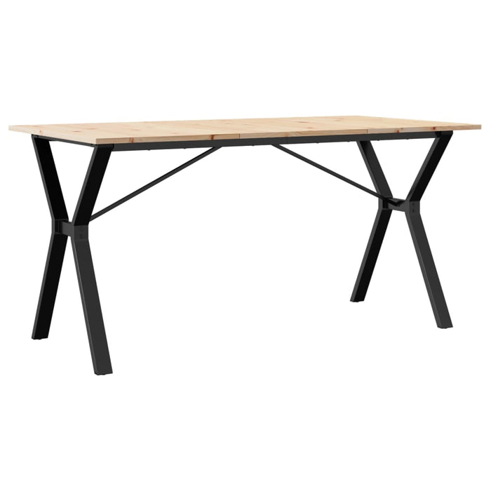 Tavolo da Pranzo Telaio a Y 160x80x75 cm Legno Pino e Acciaio