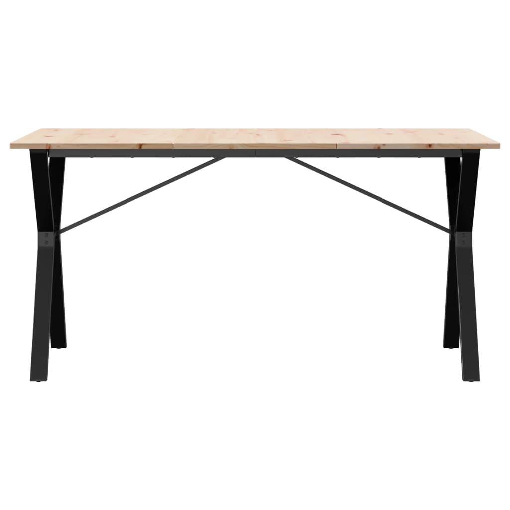 Tavolo da Pranzo Telaio a Y 160x80x75 cm Legno Pino e Acciaio