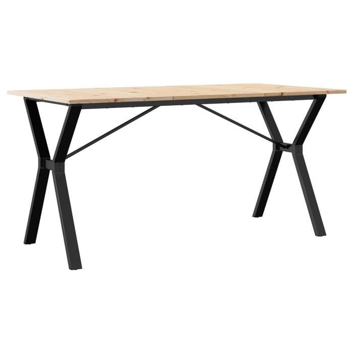 Tavolo da Pranzo Telaio a Y 160x80x75 cm Legno Pino e Acciaio