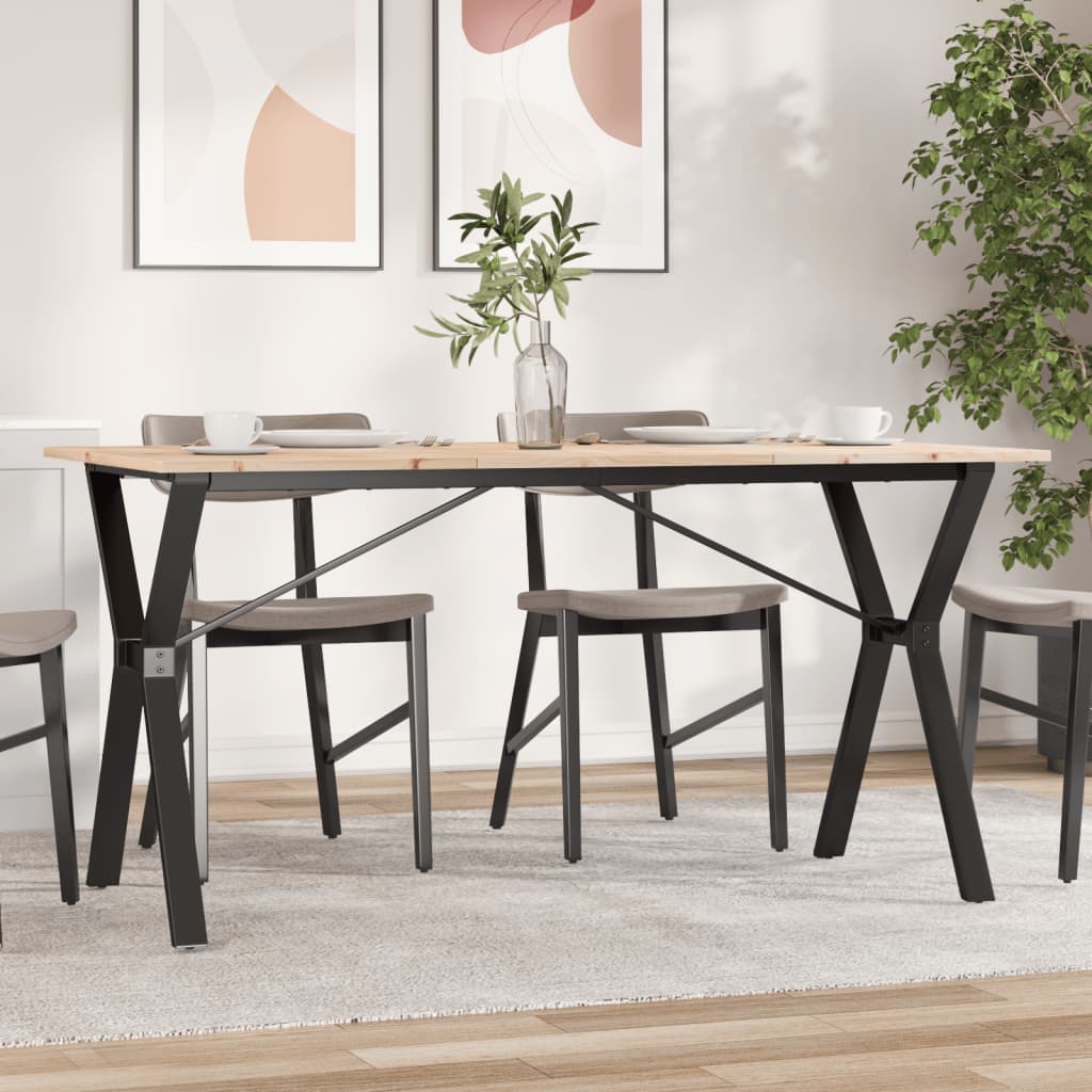 Tavolo da Pranzo Telaio a Y 160x80x75 cm Legno Pino e Acciaio 3282721
