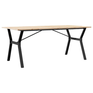 Tavolo da Pranzo Telaio a Y 180x90x75 cm Legno Pino e Acciaio