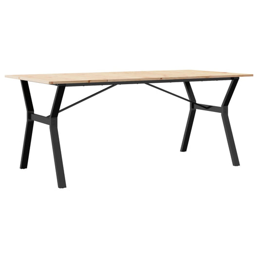 Tavolo da Pranzo Telaio a Y 180x90x75 cm Legno Pino e Acciaio