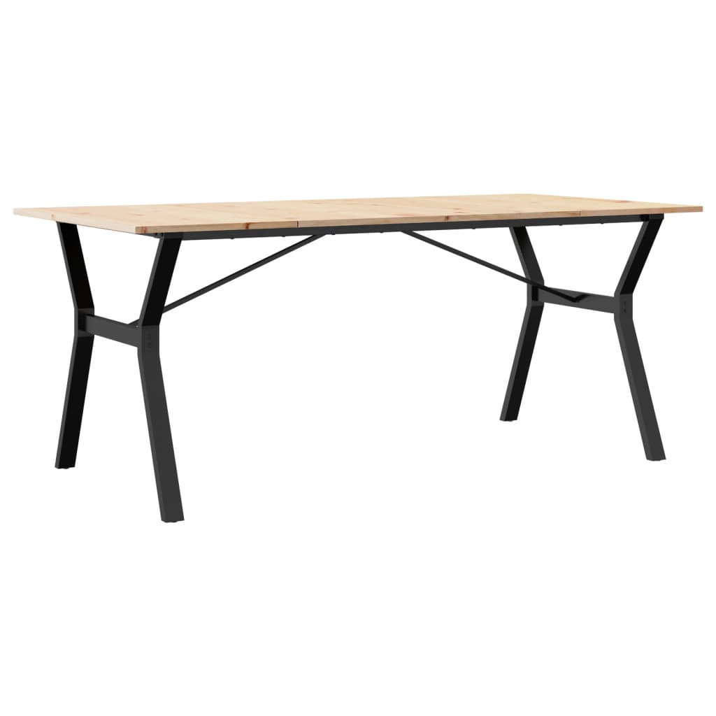 Tavolo da Pranzo Telaio a Y 180x90x75 cm Legno Pino e Acciaio 3282722