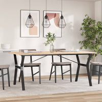 Tavolo da Pranzo Telaio a Y 180x90x75 cm Legno Pino e Acciaio 3282722