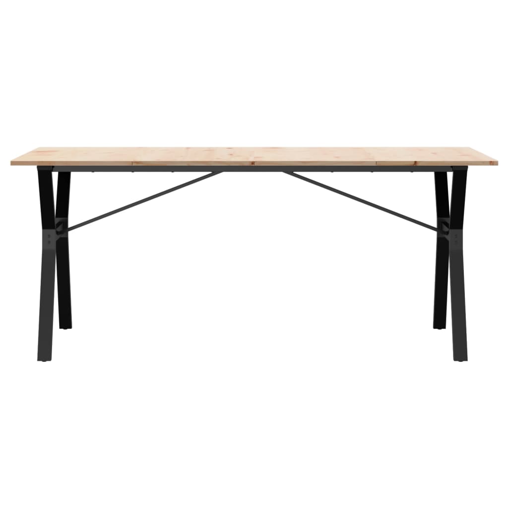 Tavolo da Pranzo Telaio a Y 180x90x75 cm Legno Pino e Acciaio