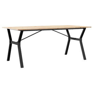 Tavolo da Pranzo Telaio a Y 180x90x75 cm Legno Pino e Acciaio 3282722