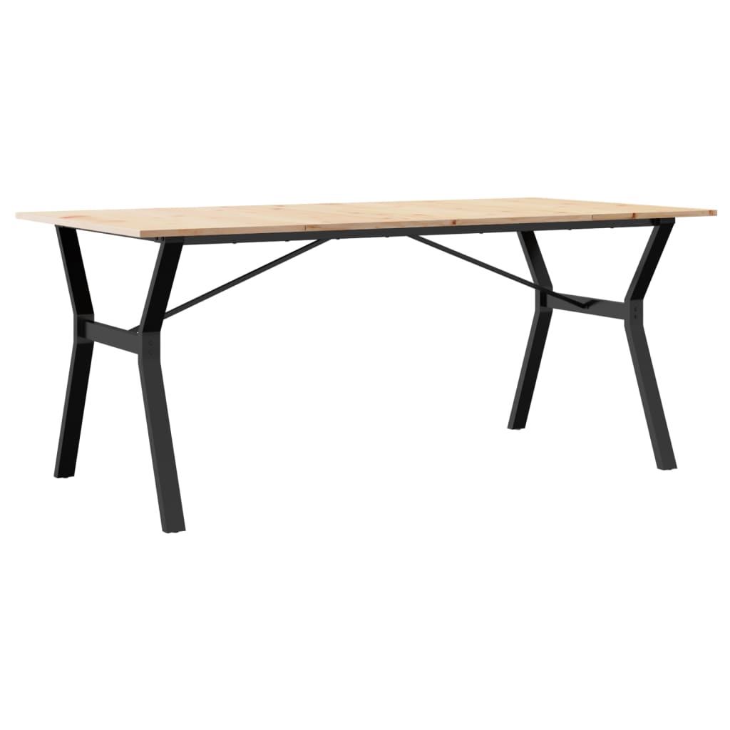 Tavolo da Pranzo Telaio a Y 180x90x75 cm Legno Pino e Acciaio