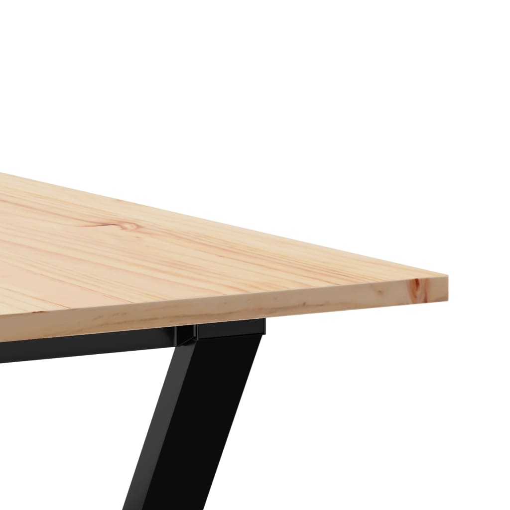 Tavolo da Pranzo Telaio a Y 180x90x75 cm Legno Pino e Acciaio