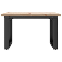 Tavolino Salotto Telaio a O 60x60x40,5cm Legno Pino e Acciaio 3282726