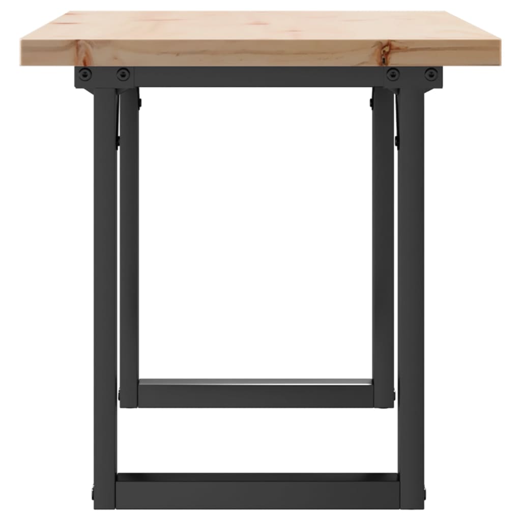 Tavolino Salotto Telaio a O-Tavolino da soggiorno 90x40x45,5cm Legno Pino e Acciaio