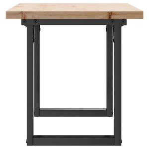 Tavolino Salotto Telaio a O-Tavolino da soggiorno 90x40x45,5cm Legno Pino e Acciaio