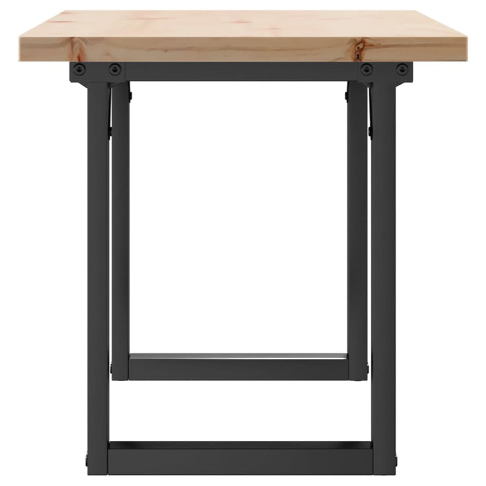 Tavolino Salotto Telaio a O-Tavolino da soggiorno 90x40x45,5cm Legno Pino e Acciaio