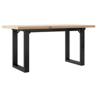 Tavolino Salotto Telaio a O-Tavolino da soggiorno 90x40x45,5cm Legno Pino e Acciaio