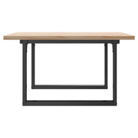 Tavolino Salotto Telaio a O-Tavolino da soggiorno 90x90x45,5 cm Legno Pino e Acciaio