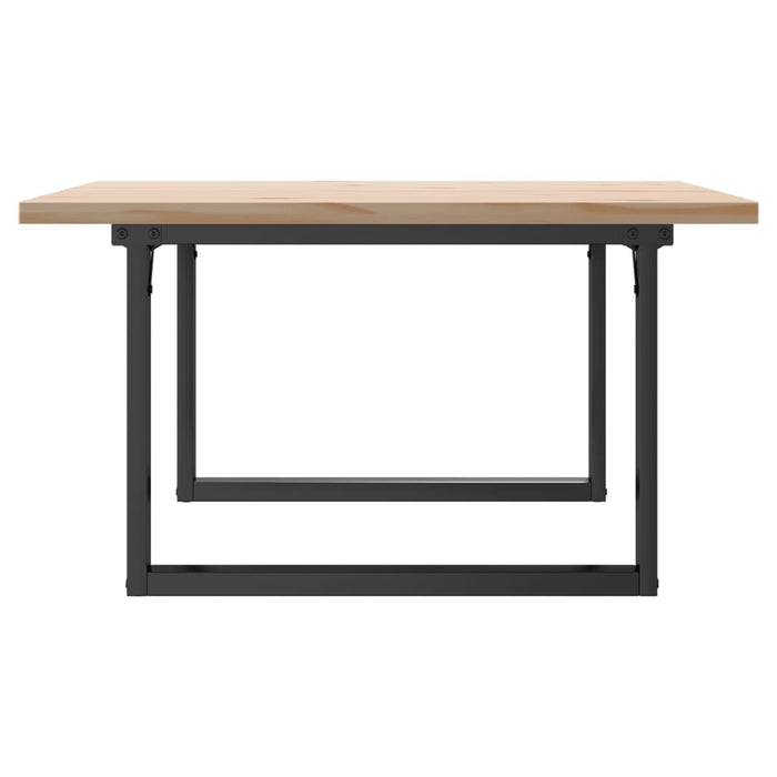 Tavolino Salotto Telaio a O-Tavolino da soggiorno 90x90x45,5 cm Legno Pino e Acciaio