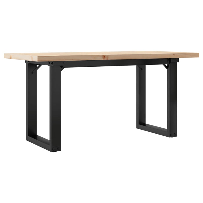 Tavolino Salotto Telaio a O 100x50x45,5 cm Legno Pino e Acciaio 3282732